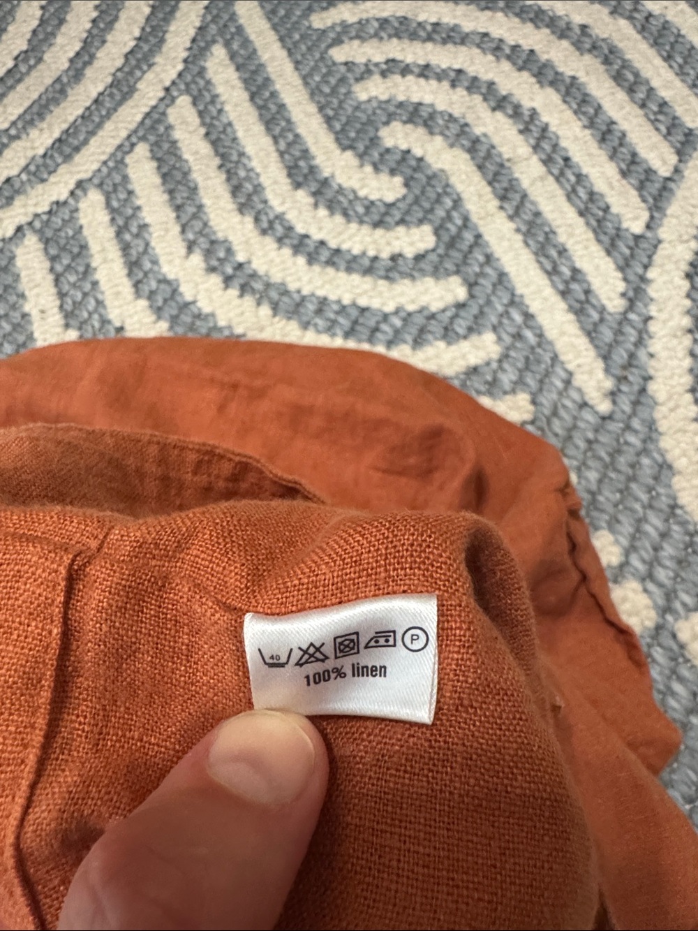 Hoste Terracotta 100% Linen Oversized Tote Bag - Picture 6 of 6